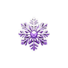 Pink Frost Snowflake Icon - Glossy Crystal Winter Symbol