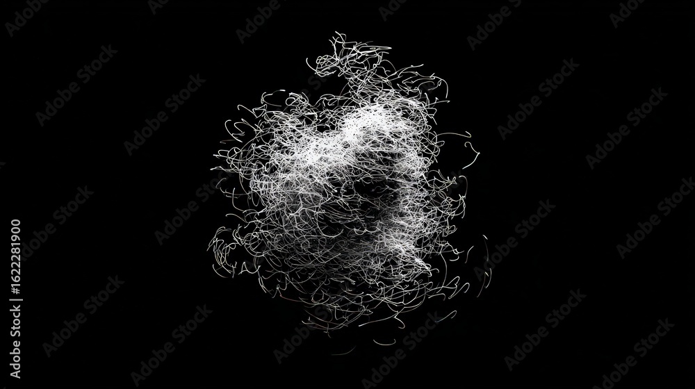 Wall mural abstract exploding white particles on black background
