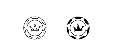 casino chip set icon with white background vector stock illustration