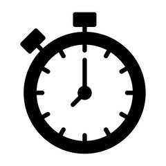 Stopwatch Flat Semi Solid Vector Icon