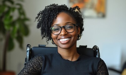 Inclusive image showing a happy, smiling disabled Asian office LGBTQ+ colleague in a wheelchair, promoting diversity in the workplace, Generative AI