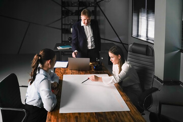 Team collaboration in a modern office during a brainstorming session on project planning