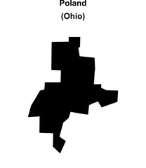 Poland (Ohio) blank outline map