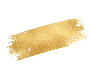 Golden grunge paint brush stroke