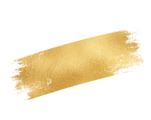 Golden grunge paint brush stroke