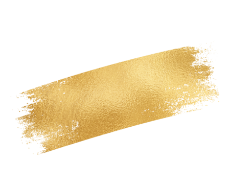 Golden grunge paint brush stroke