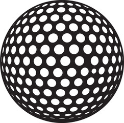 Silhouette of Golf Ball in Black | Clean Sports Icon Illustration Vector Format
