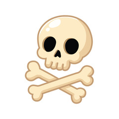 Illustration Vector Graphic Cartoon of a Skull and Crossbones 