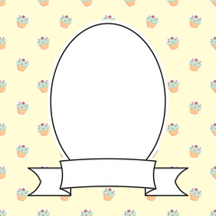 Hand drawn decorative vector frame on sweet cake background