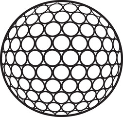 Silhouette of Golf Ball in Black | Clean Sports Icon Illustration Vector Format