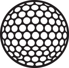 Silhouette of Golf Ball in Black | Clean Sports Icon Illustration Vector Format