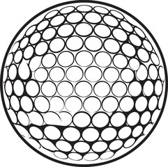 Silhouette of Golf Ball in Black | Clean Sports Icon Illustration Vector Format