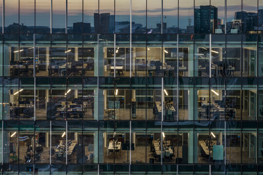 Office Building at Dusk in Midtown Atlanta, Georgia