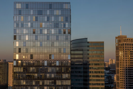 Sunset on Office Buildings in Buckhead, Atlanta, Georgia