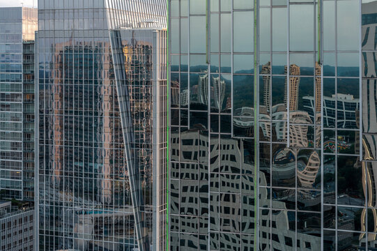 Window Reflections on Office Buildings in Buckhead Atlanta, Geor