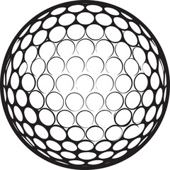 Silhouette of Golf Ball in Black | Clean Sports Icon Illustration Vector Format