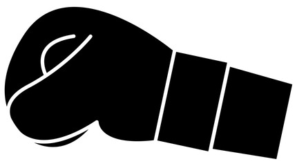 Black Silhouette Hand Wearing Boxing Glove Aimed to the Left