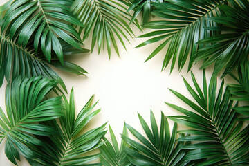 Obraz premium Vertical Artwork Showcasing Minimalist Tropical Leaf Design