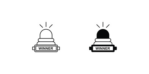 winner alarm set icon with white background vector stock illustration