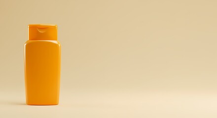 Sunscreen Bottle on Beige Background Minimalist Product Photography