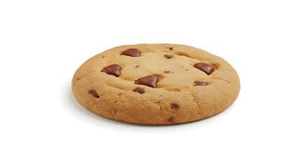 Fresh Chocolate Chip Cookie on White Background