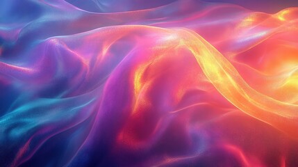 Dreamy Holographic Minimalist Background with Art Deco Fluid Shapes for Luxury Packaging and App Splash Screen