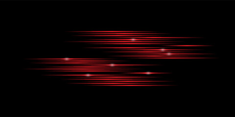 Colorful light trails, long time exposure motion blur effect. Red and blue glowing neon lights lines. Red blue special effect, speed police line. Magic of moving fast lines. Vector Illustration eps 10 © m