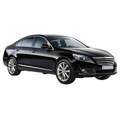 Fototapeta premium black car isolated on transparent white background, clipping path