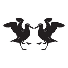 Sleek Albatross Silhouette – Albatross Vector Art Showing Smooth Coastal Bird Outline – Albatross Illustration – Bird Silhouette – Silhouette of Albatross

