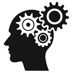 human head with gears