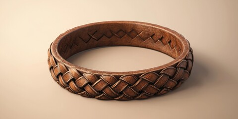 Fototapeta premium Braided leather ring. AI.