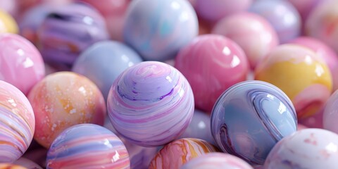 Seamless Loop of Rotating Pastel Spheres in Soft Abstract Motion