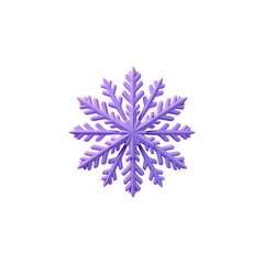 Pink Crystal Snowflake Icon on White Background - 3D Render