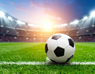 Close-up of a footballer’s leg kicking a ball on a stadium field. Dust and grass in motion, dramatic lighting, no face visible, sports editorial style.