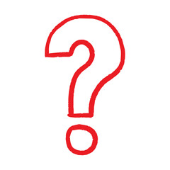 vector illustration of red question mark doodle isolated on transparent background