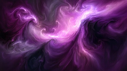 Fototapeta premium Abstract Purple Swirls Nebula Cosmic Energy Flow Background