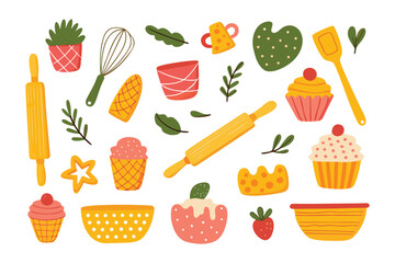 Baking Delights: A delightful collection of baking-related items, artfully arranged to ignite culinary inspiration and creativity.