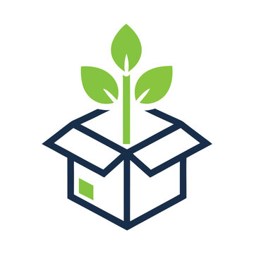 green plant growing out of box clip art preview