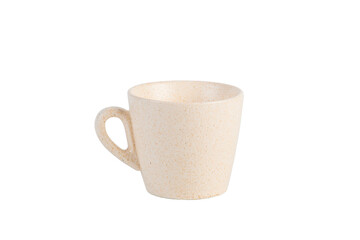 Coffee in a white cup, coffee in a glass, cup on transparent background