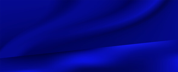 Blue gradient studio room, abstract background pattern, walls and floor reflect neon lights, dark tones and feel  speed of digital technology connected blue-green background. Future technology.