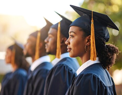 Graduation ceremony, diverse group - Powered by Adobe