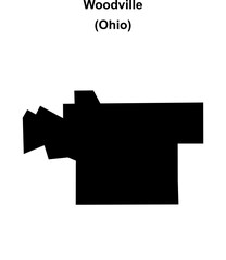 Woodville (Ohio) blank outline map