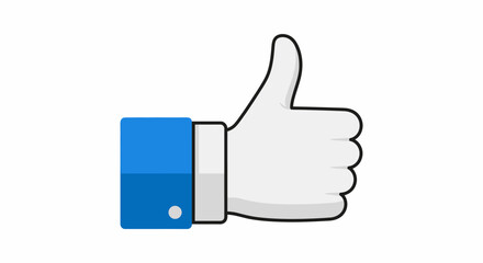 Cartoon Hand Gesturing Thumbs Up in Blue Cuff