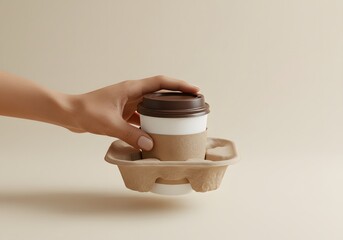 Eco-Friendly Coffee Carrier Mockup Isolated