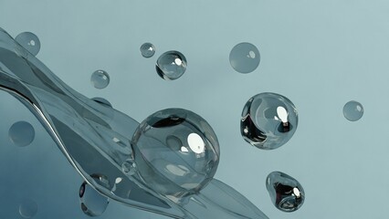 Floating Transparent Spheres Bubble