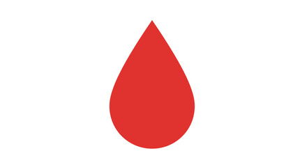 Obraz premium Simple Red Blood Drop Icon Against White Background