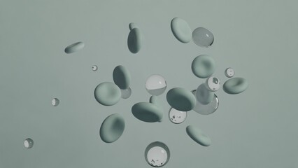 Abstract Floating Spheres of Varying Sizes in a Minimalist Style