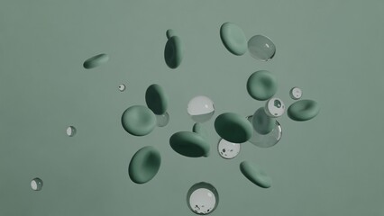 Abstract Floating Spheres of Varying Sizes in a Minimalist Style