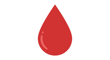 Fototapeta premium Single, vibrant red blood drop with a subtle highlight, symbolizing life and health.
