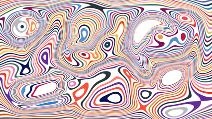 ABSTRACT ILLUSTRATION MARBLED TEXTURE LIQUIFY PSYCHEDELIC COLORFUL DESIGN. OPTICAL ILLUSION BACKGROUND VECTOR DESIGN